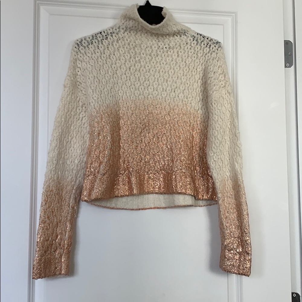 Love Scarlet rose gold foil ombré on ivorySweater
